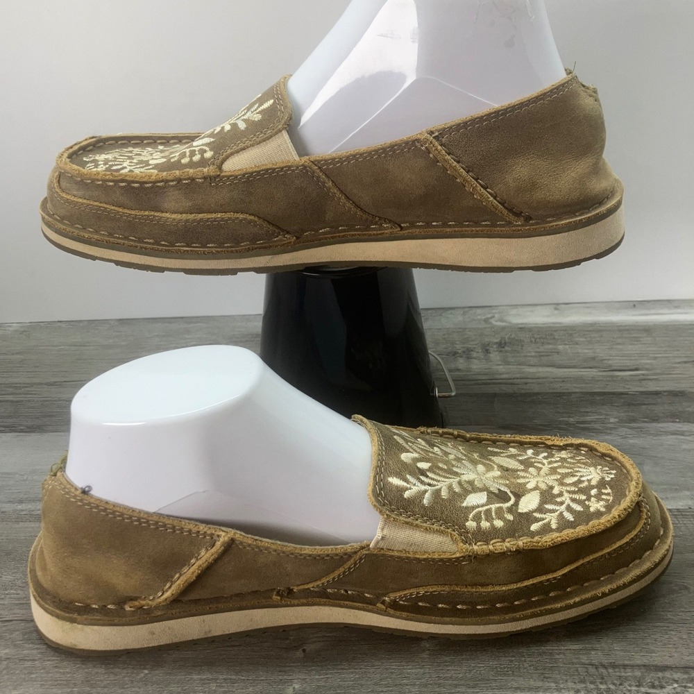 Ariat Cruiser Womens 9B  Leather Floral Embroidered Slip On Loafers 10034098 - Picture 2 of 7